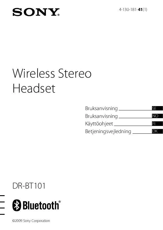 Mode d'emploi SONY DR-BT101