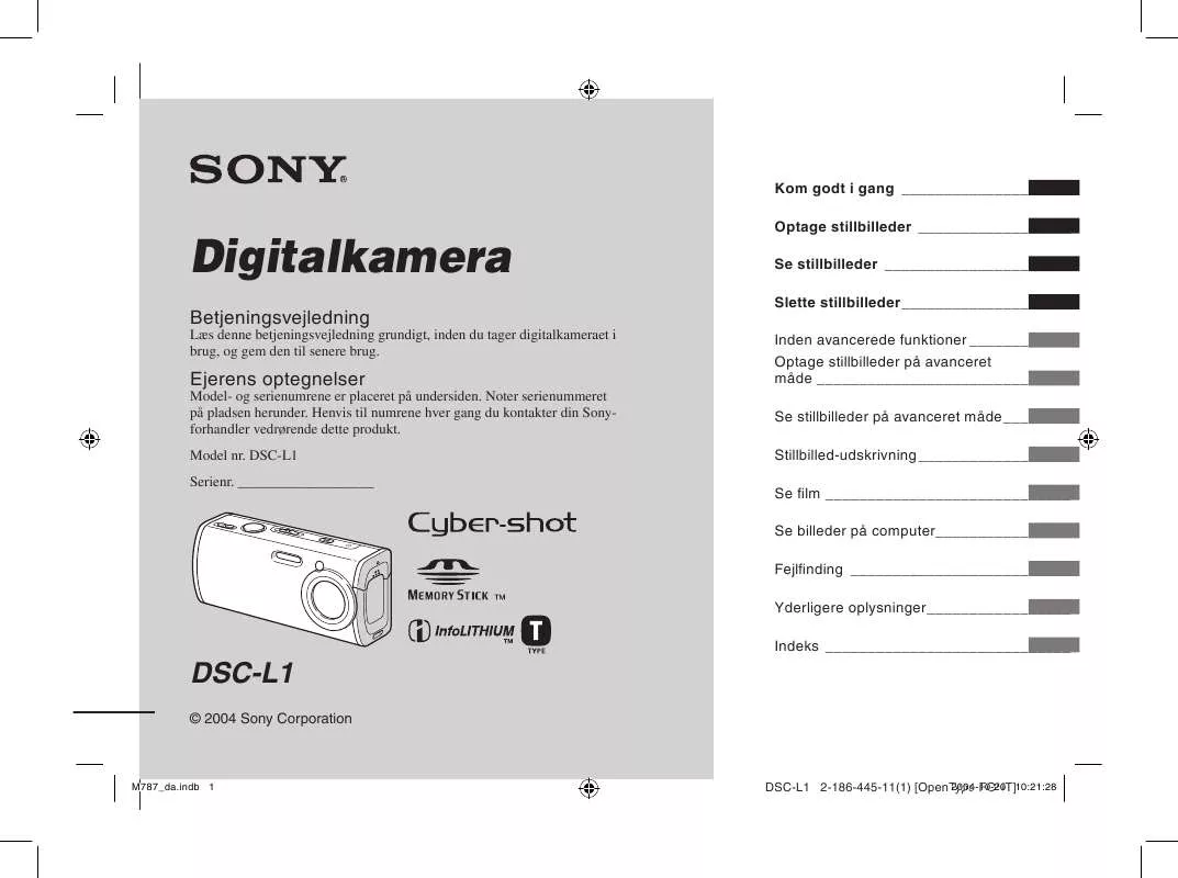 Mode d'emploi SONY DSC-L1