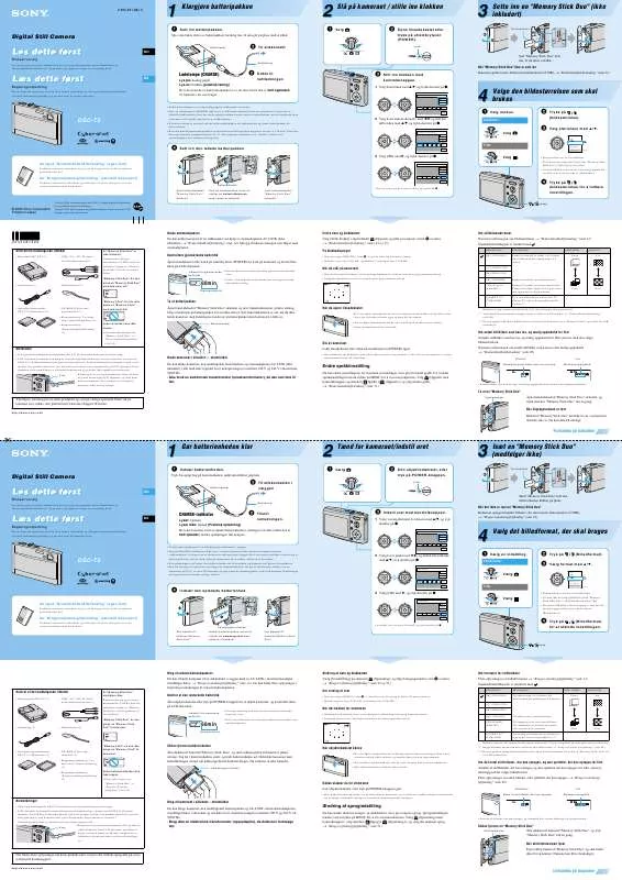 Mode d'emploi SONY CYBER-SHOT DSC-T5