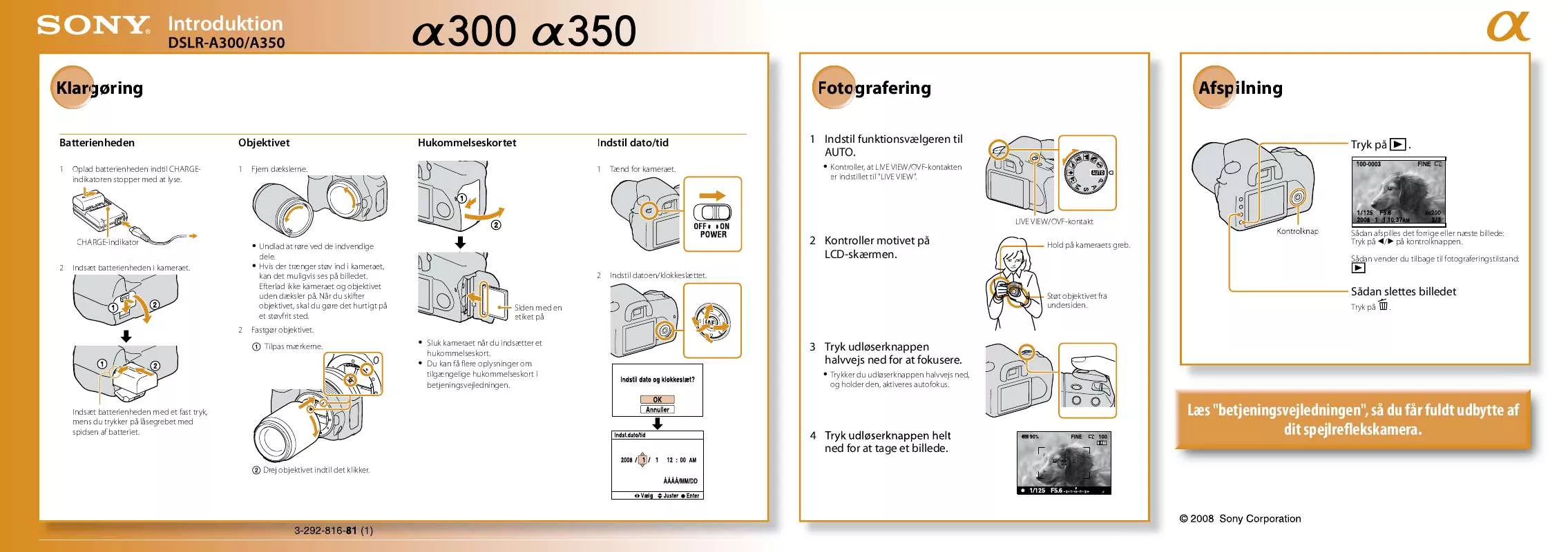 Mode d'emploi SONY ALPHA DSLR-A350