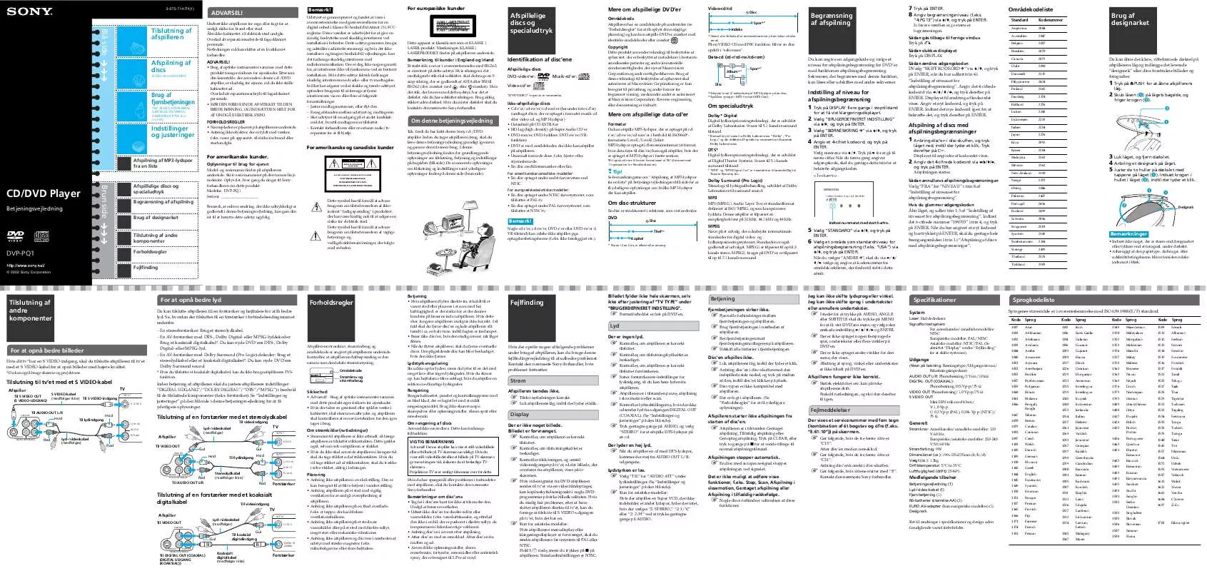 Mode d'emploi SONY DVP-PQ1