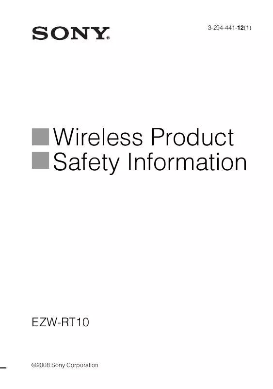 Mode d'emploi SONY EZW-RT10