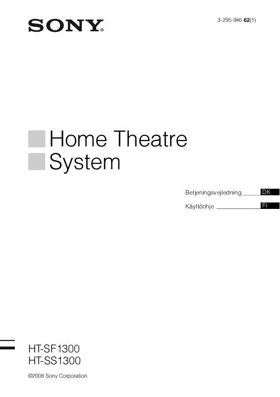 Mode d'emploi SONY HT-SF1300