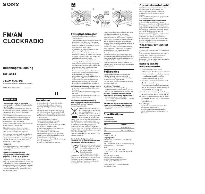 Mode d'emploi SONY ICF-C414