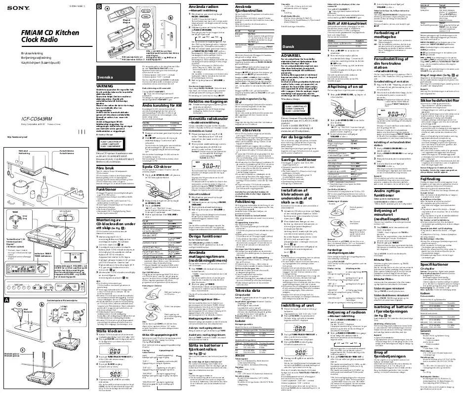 Mode d'emploi SONY ICF-CD543RM