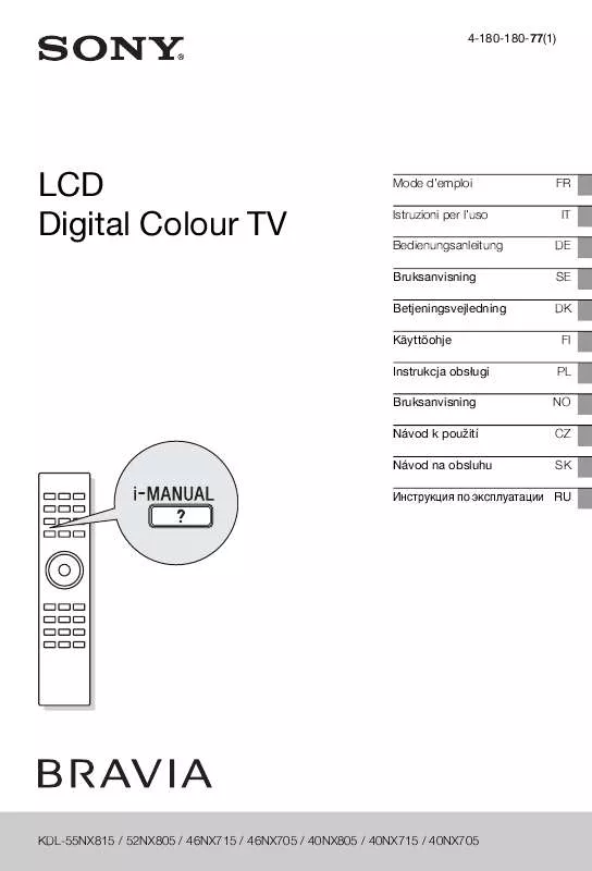 Mode d'emploi SONY KDL-40NX715