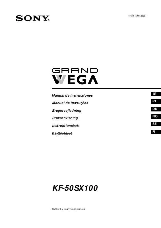 Mode d'emploi SONY KF-50SX100