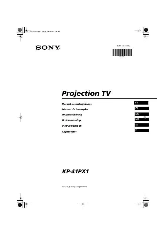 Mode d'emploi SONY KP-41PX1