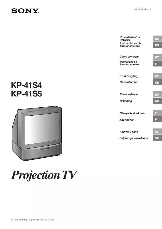 Mode d'emploi SONY KP-41S4