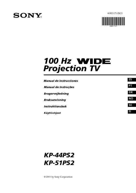 Mode d'emploi SONY KP-51PS2