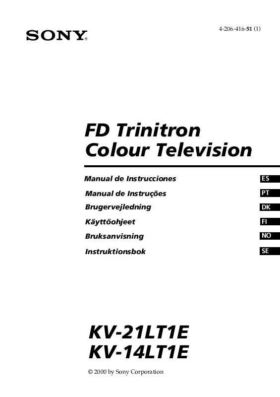 Mode d'emploi SONY KV-14LT1E