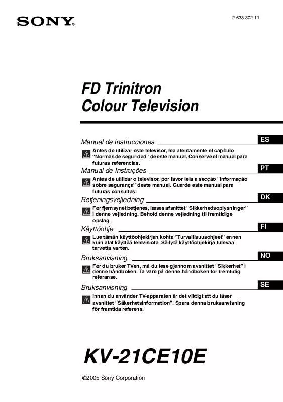 Mode d'emploi SONY KV-21CE10E