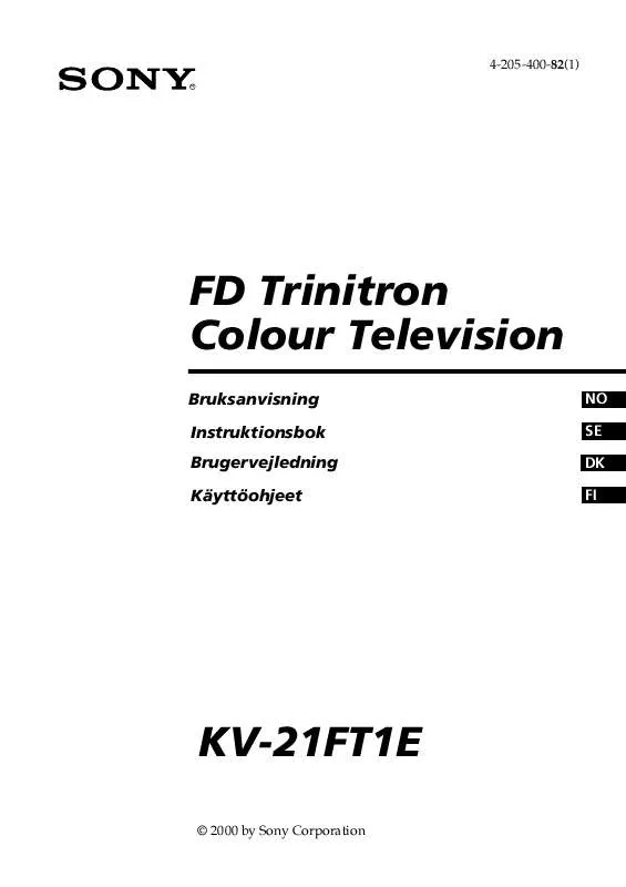 Mode d'emploi SONY KV-21FT1E