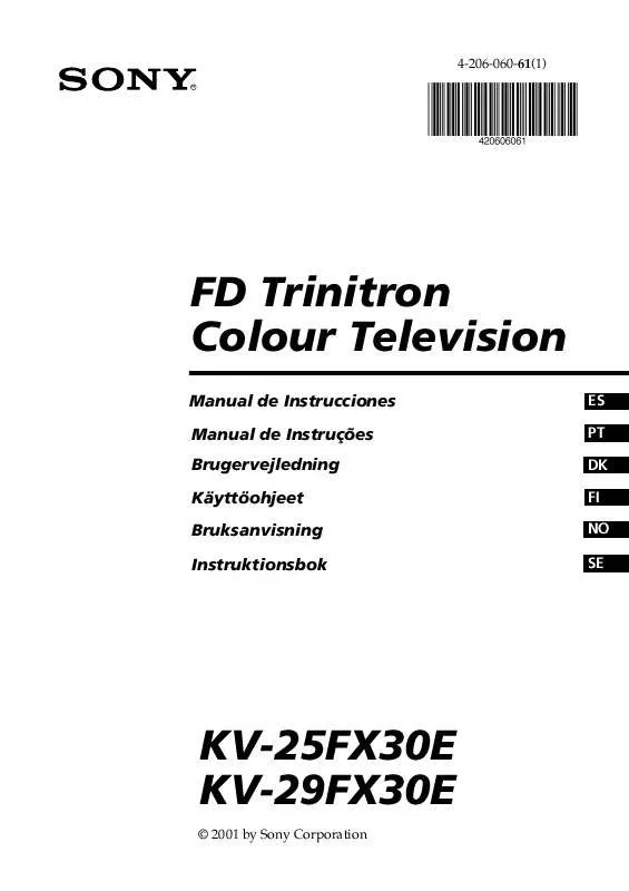 Mode d'emploi SONY KV-25FX30E