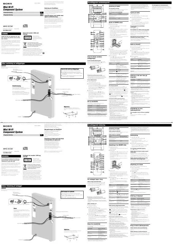 Mode d'emploi SONY MHC-EC50