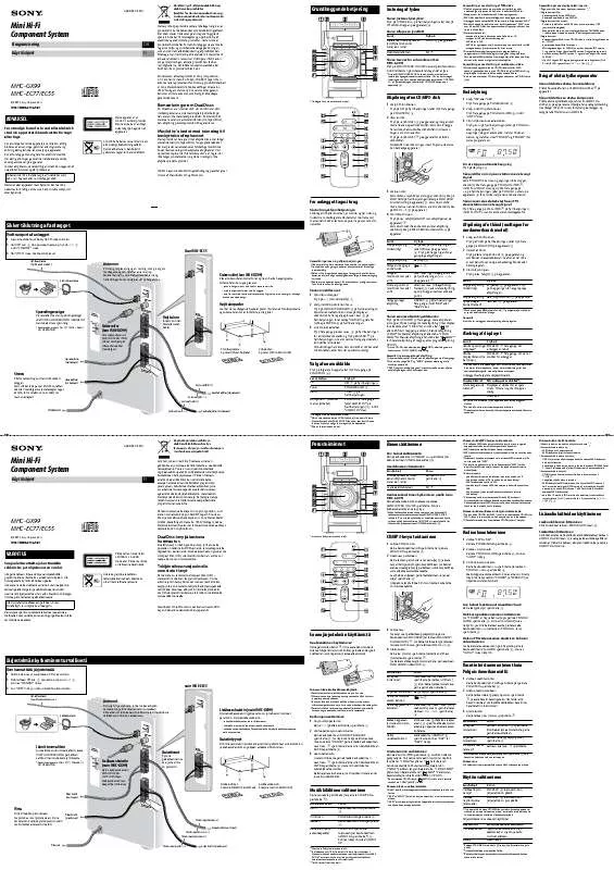 Mode d'emploi SONY MHC-GX99