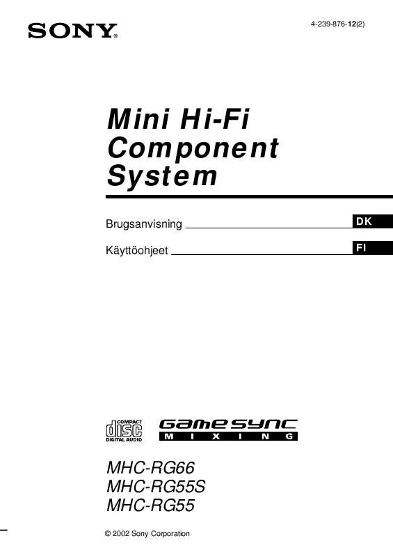 Mode d'emploi SONY MHC-RG66