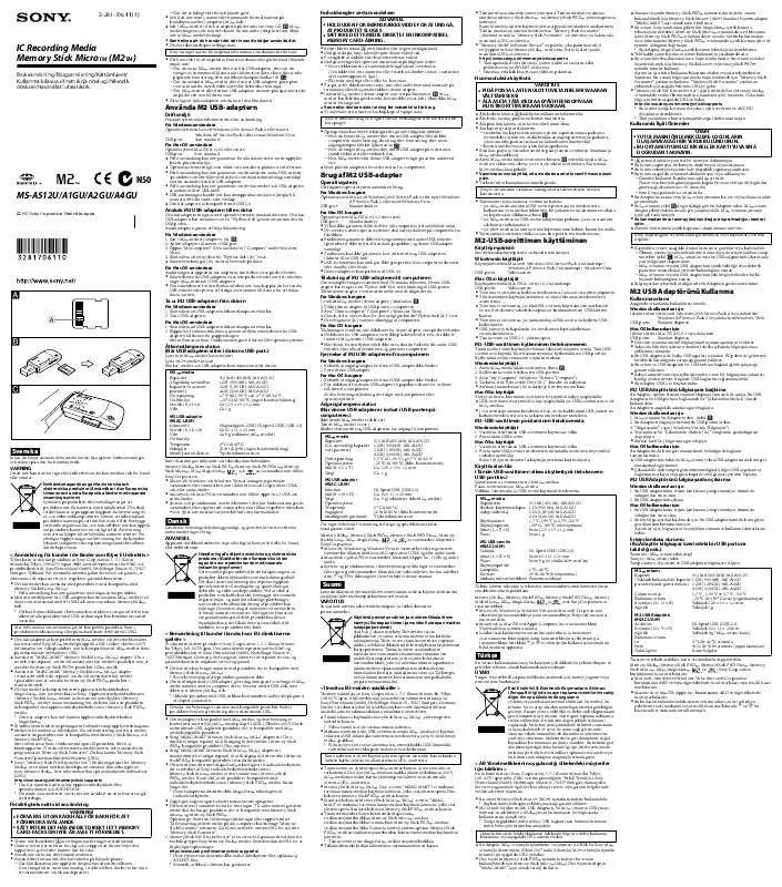 Mode d'emploi SONY MS-A2GU