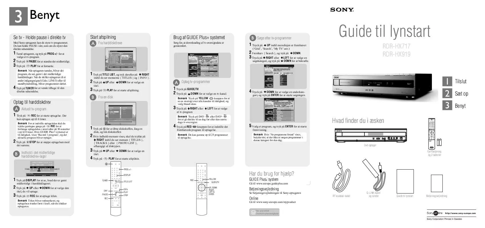 Mode d'emploi SONY RDR-HX717