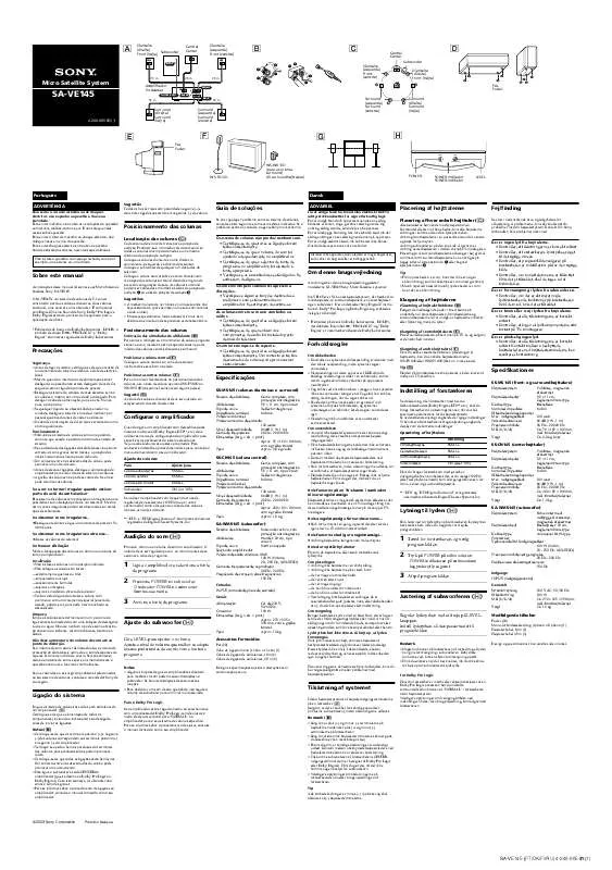 Mode d'emploi SONY SA-VE145