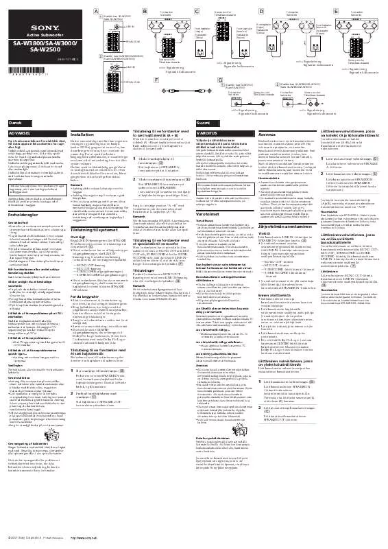 Mode d'emploi SONY SA-W3800