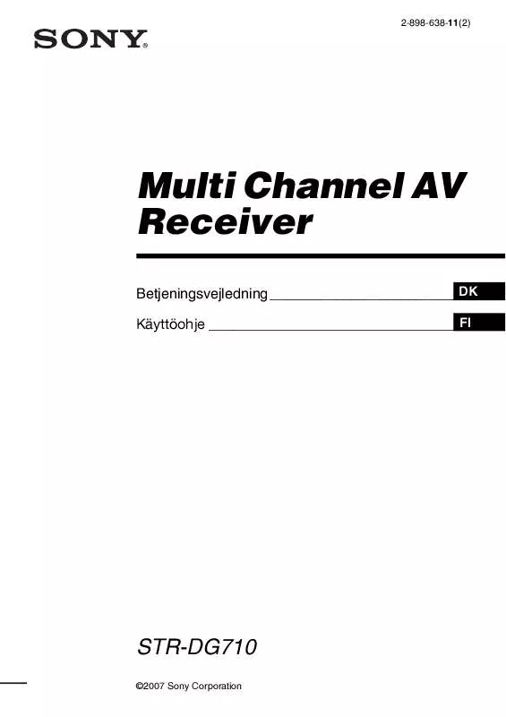 Mode d'emploi SONY STR-DG710