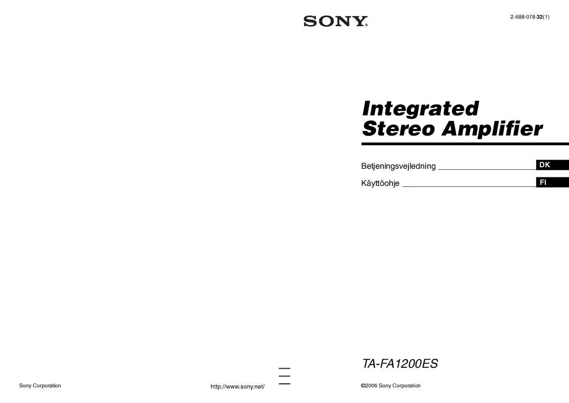 Mode d'emploi SONY TA-FA1200ES