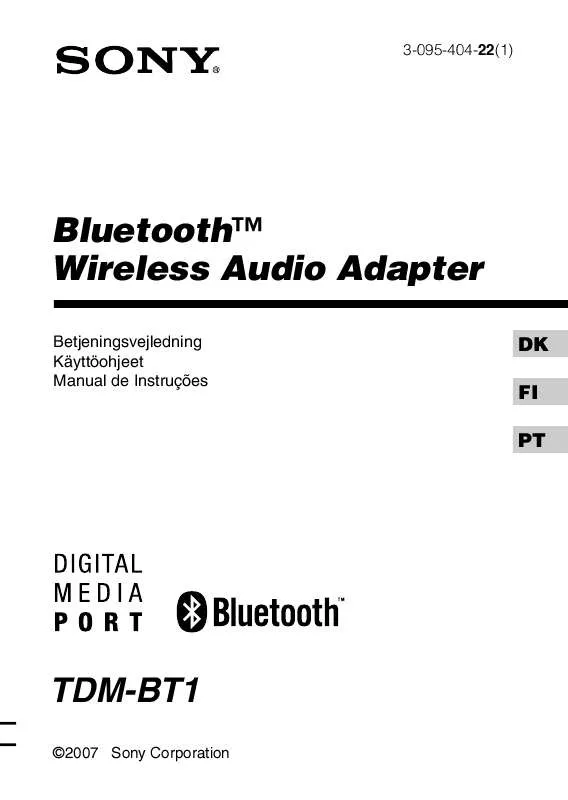 Mode d'emploi SONY TDM-BT1