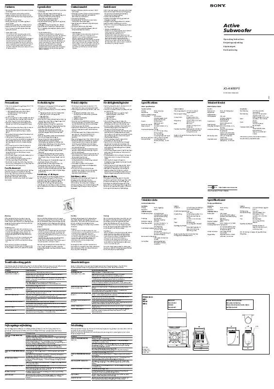 Mode d'emploi SONY XS-AW81P5