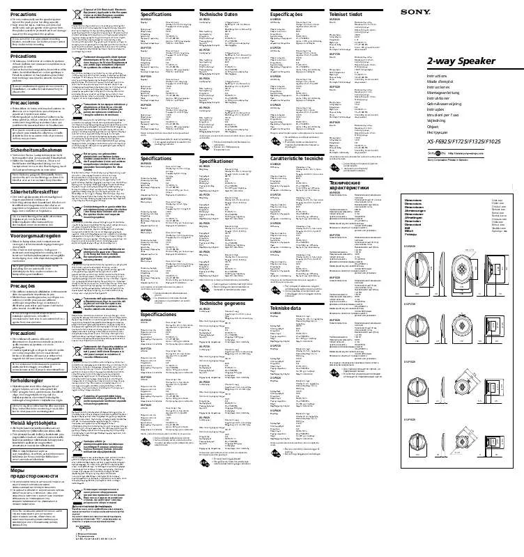 Mode d'emploi SONY XS-F1025