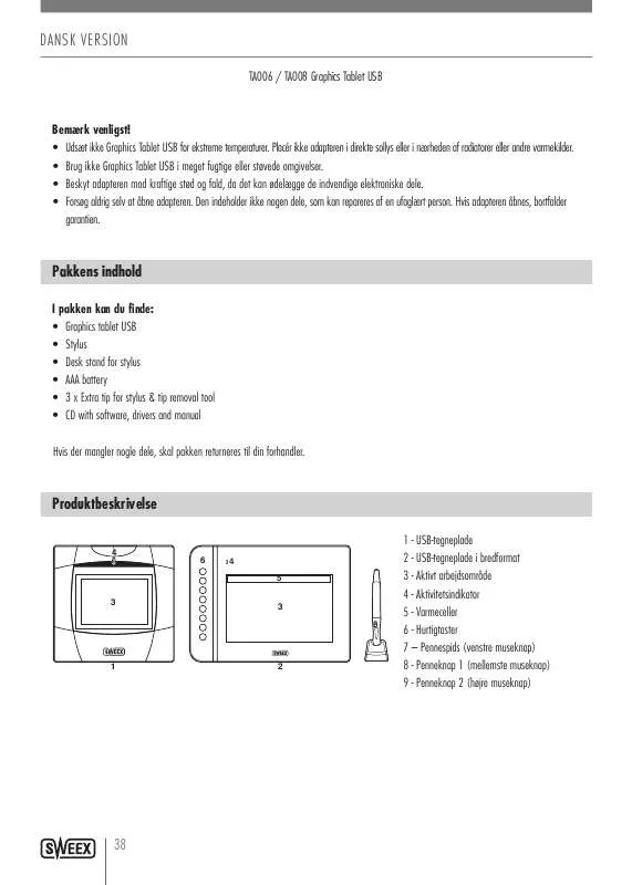 Mode d'emploi SWEEX TA006