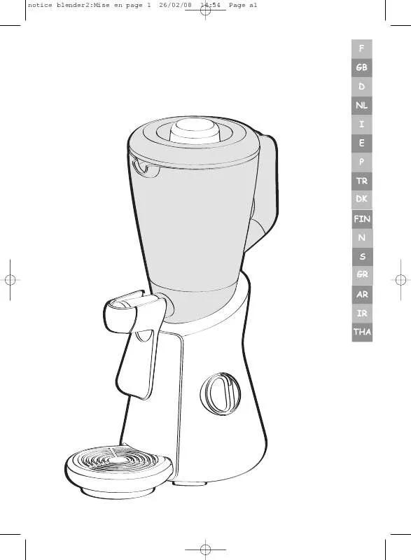 Mode d'emploi TEFAL BLENDER