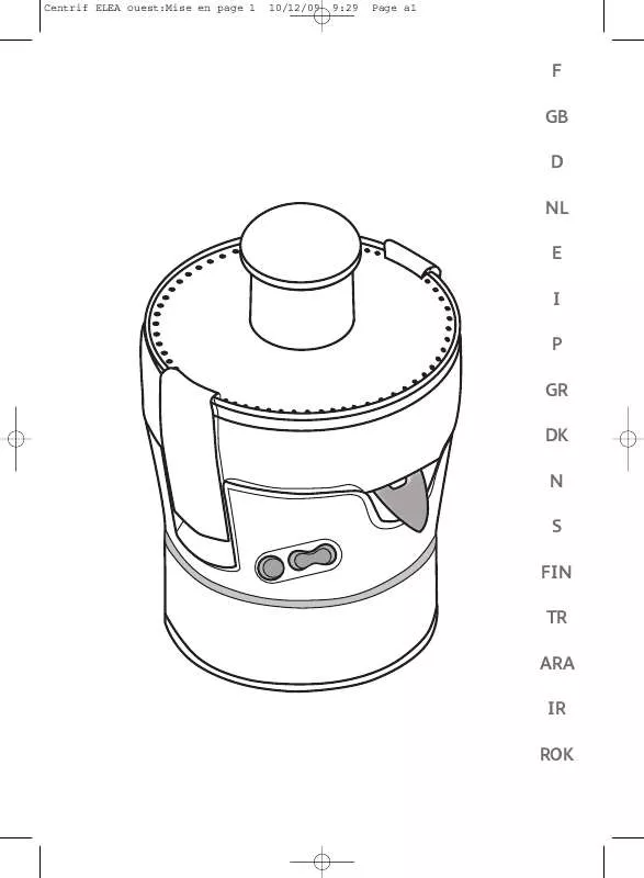 Mode d'emploi TEFAL ELEA DUO JUICER