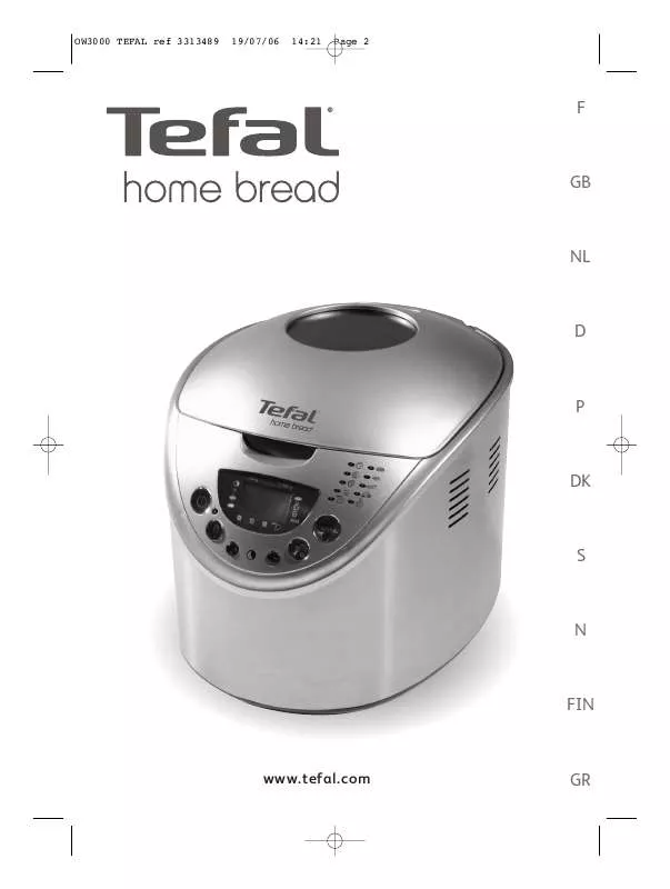 Mode d'emploi TEFAL HOME BREAD