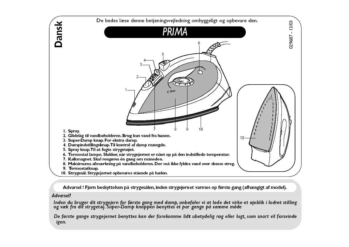 Mode d'emploi TEFAL PRIMA