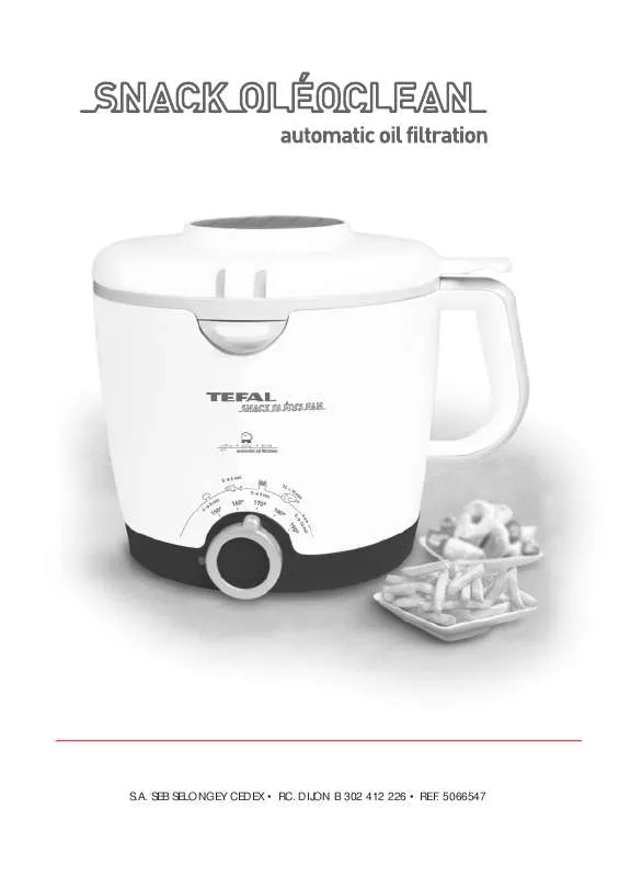 Mode d'emploi TEFAL SNACK OLEOCLEAN