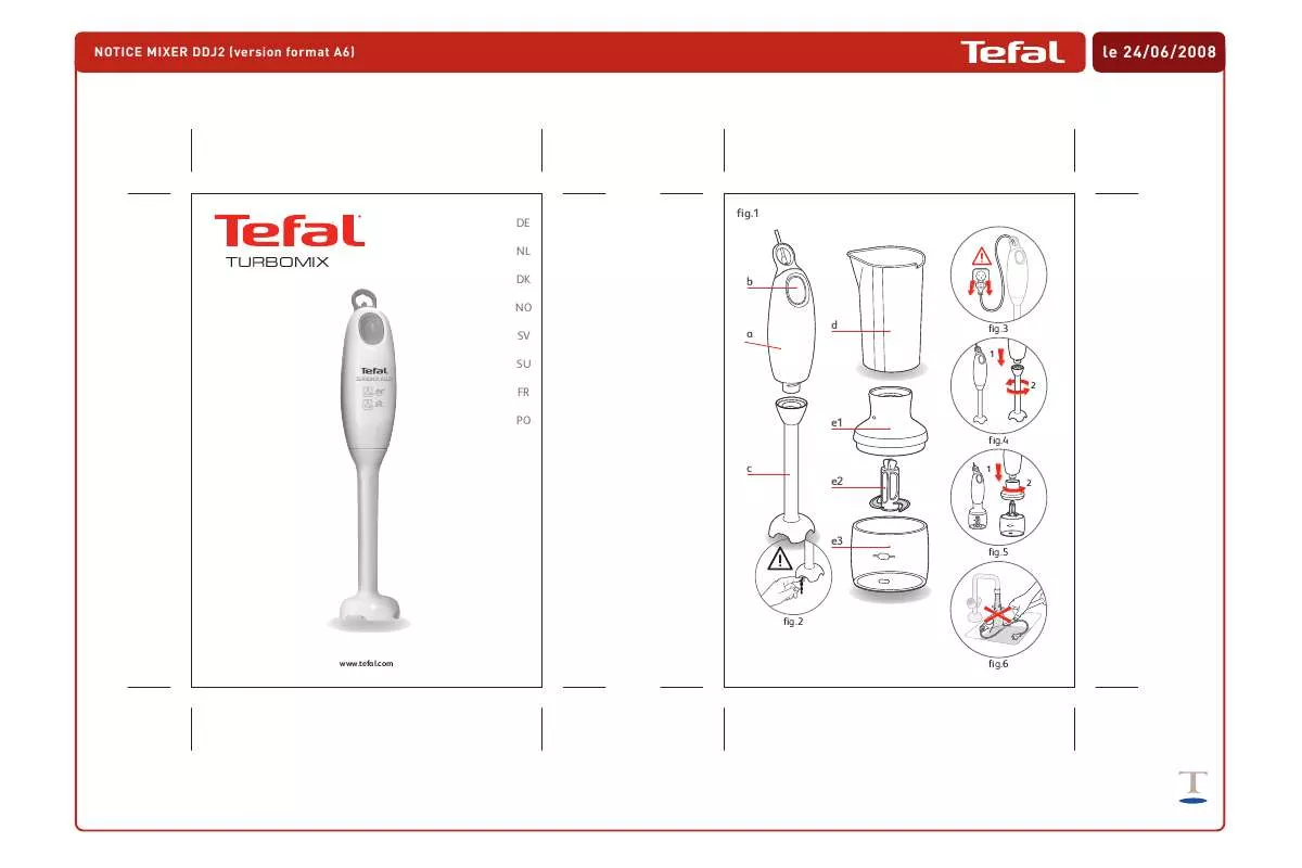 Mode d'emploi TEFAL TURBOMIX PLUS