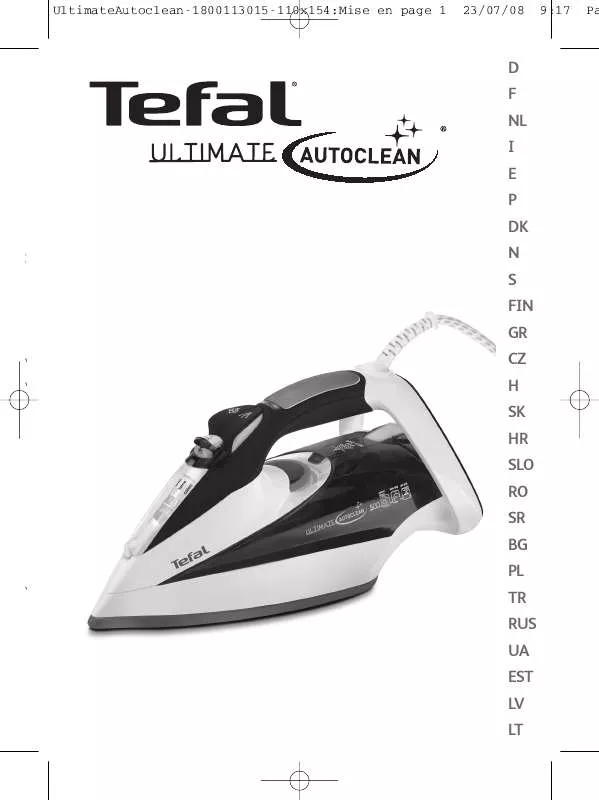 Mode d'emploi TEFAL ULTIMATE AUTOCLEAN