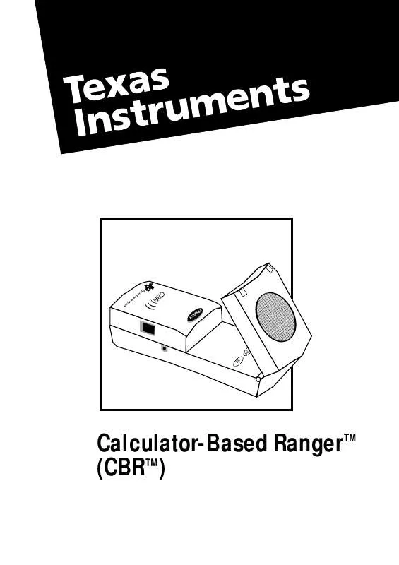 Mode d'emploi TEXAS INSTRUMENTS CBR