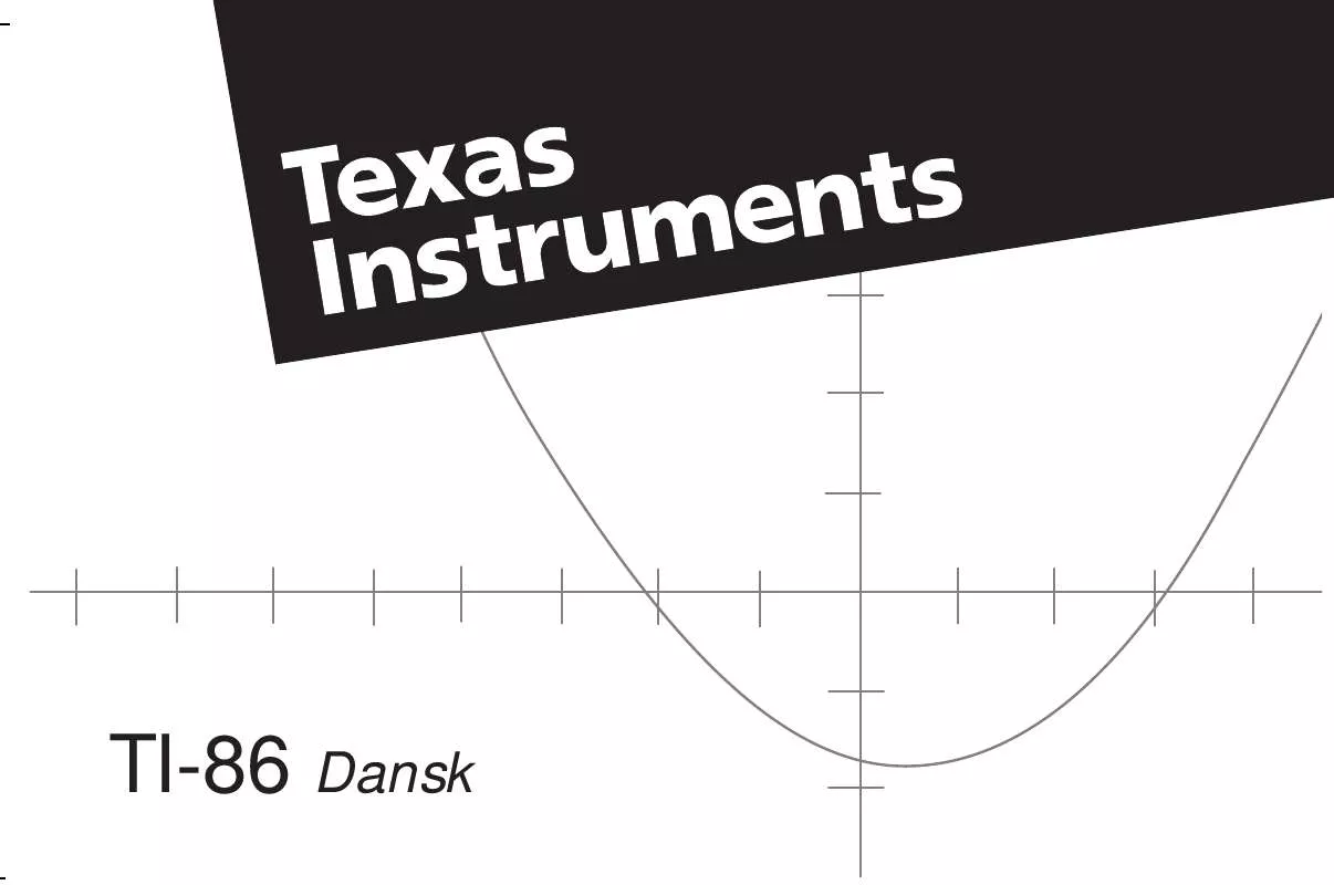 Mode d'emploi TEXAS INSTRUMENTS TI-86