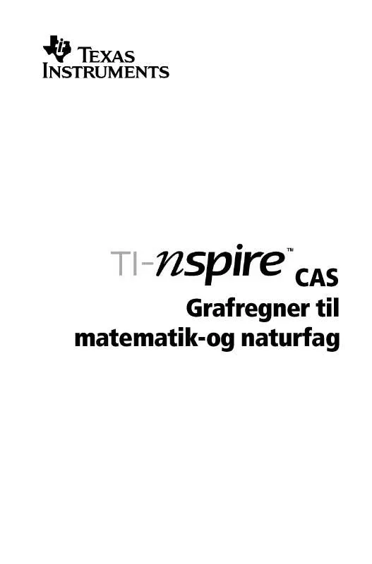 Mode d'emploi TEXAS INSTRUMENTS TI-NSPIRE CAS