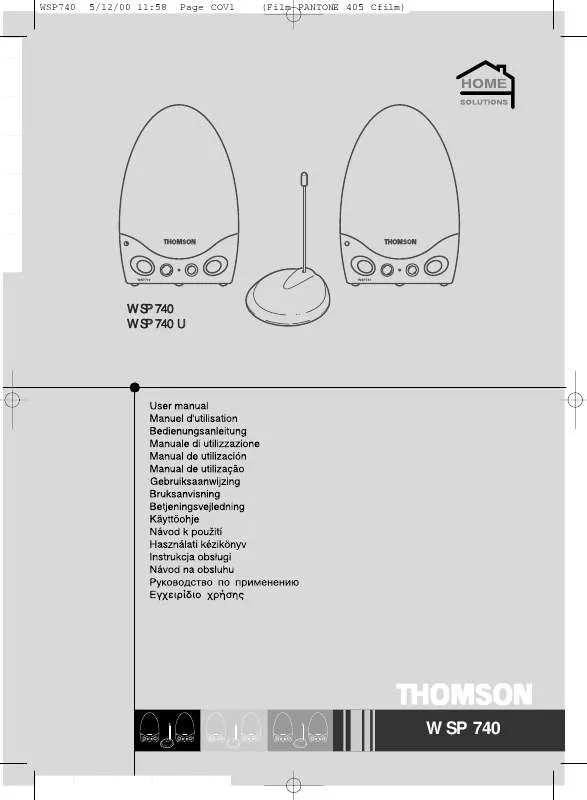 Mode d'emploi THOMSON WSP 740