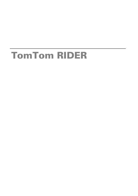 Mode d'emploi TOMTOM RIDER 1ST EDITION