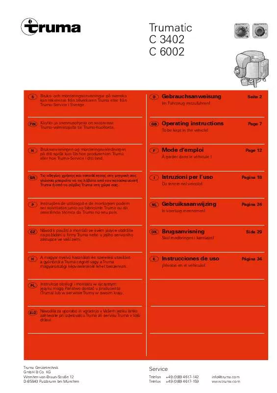 Mode d'emploi TRUMA TRUMATIC C 3402