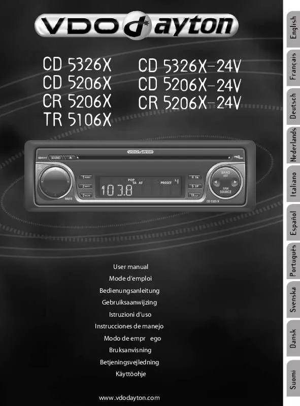 Mode d'emploi VDO DAYTON CD 5206 X - 24