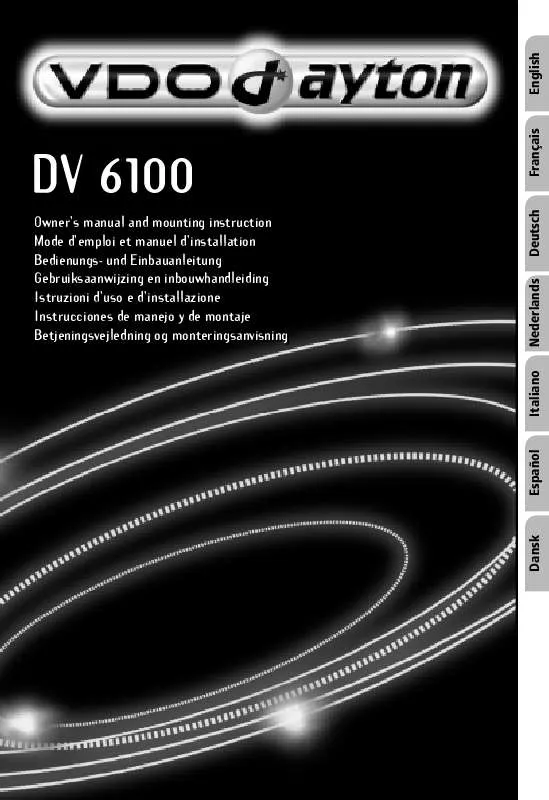 Mode d'emploi VDO DAYTON DV 6100