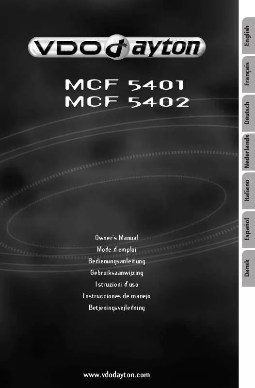 Mode d'emploi VDO DAYTON MCF 5401