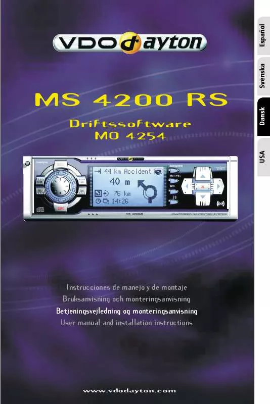 Mode d'emploi VDO DAYTON MS 4200 RS