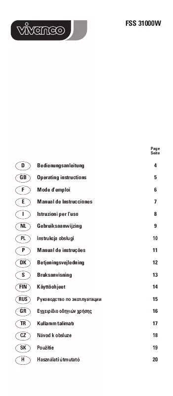 Mode d'emploi VIVANCO 3WAY RF POWER SOCKET SET