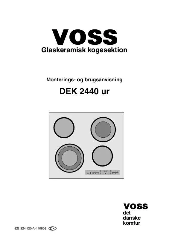 Mode d'emploi VOSS DEK 2440-UR VOSS/HIC